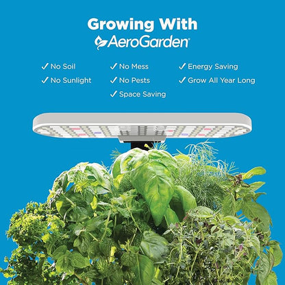 AeroGarden Harvest Lite in Cream, Soil-Free Indoor Hydroponic Garden with LED Grow Light for Year-Round Gardening of up to 6 Herbs and Vegetables