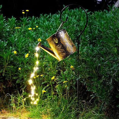Outdoor Garden Decor Solar Lights, Large Waterproof Watering Can Landscape Lights Hanging Outside Decorations for Gardening Gift Yard Front Porch Lawn Driveway Patio Backyard Pathway