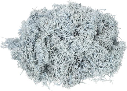 MECCANIXITY 4.6oz Preserved Reindeer Moss, Light Blue Decorative Artificial Fake Moss for Potted Plants Indoor Crafts Lichen Centerpieces Decor