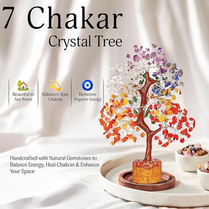 YATSKIA 7 Chakra Crystal Tree of Life, Gemstones and Crystals, Crystals Home Office Decor, Birthday Gifts for Women