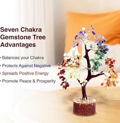 Wonder Care Handmade Seven Chakra Tree of Life,Crystals and Healing Stone Tree, Healing Crystal Tree for Positive Energy, 7 Chakra Tree, Spiritual Gifts, Feng Shui Tree, for Women