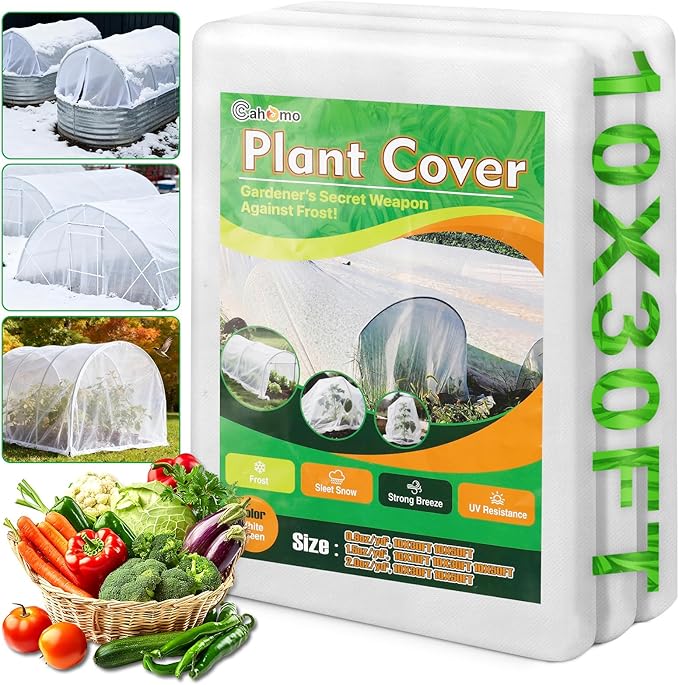 White Plant Covers Freeze Protection, 10 x 30 ft - 0.9 oz/yd² Frost Cloths for Outdoor Plants, Tree Covers Freeze Protection, Winter Garden Blanket, Sun Cover for Plants for Greenhouse, Vegetables