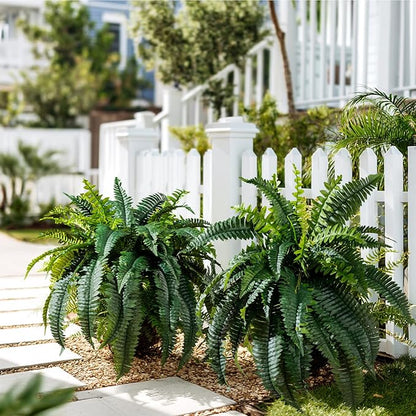 Artificial Boston Fern Plants 2 Pack 38 Leaves 33' Large Artificial Ferns Realistic Fake Hanging Ferns Faux Greenery for Indoor Outdoor Decor Home Office Porch