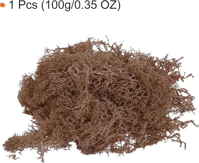 MECCANIXITY 3.5 OZ Moss Fake Craft Moss Artificial Moss Natural Preserved Moss for Craft Arts Floral DIY Project Wall Wedding Garden Patio Table Terrariums Decoration(Coffee)