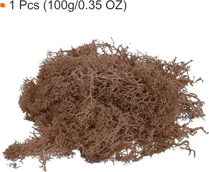 MECCANIXITY 3.5 OZ Moss Fake Craft Moss Artificial Moss Natural Preserved Moss for Craft Arts Floral DIY Project Wall Wedding Garden Patio Table Terrariums Decoration(Coffee)