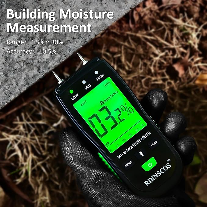 Moisture Meters Digital Wood Moisture Tester Water Leak Detector for Wall,Lumber, building,Firewood,Humidity Tester