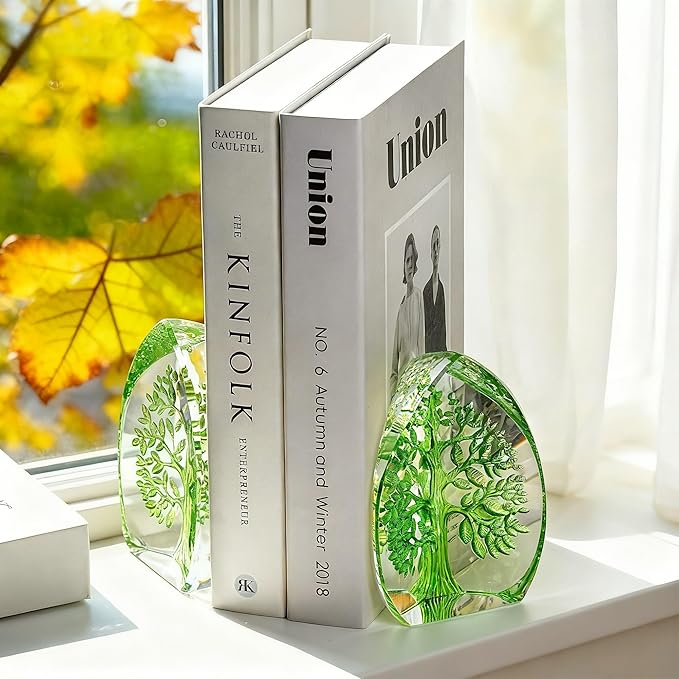 QFkris Crystal Tree of Life Decor Figurine for Home Decor, Office Desk, 3.7" Glass Tree of Life Paperweight for Positive Energy, Money, Good Luck Birthday for Women, Mom