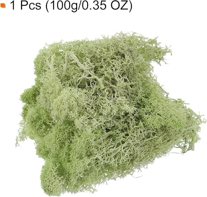 MECCANIXITY 3.5 OZ Moss Fake Craft Moss Artificial Moss Natural Preserved Moss for Craft Arts Floral DIY Project Wall Wedding Garden Patio Table Terrariums Decoration(Light Yellow Green)
