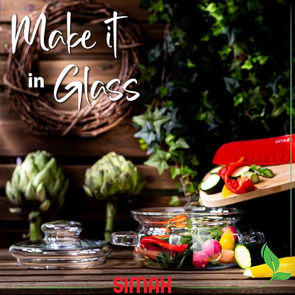 Simax Simmer Pot for Stove Potpourri, 32 Ounce Glass Pots for Cooking on Stove, Clear Pots for Cooking, Glass Cookware, Easy Grip Handles, Oven, Microwave, Stove and Dishwasher Safe Borosilicate Glass