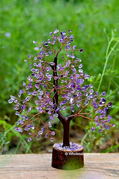 Amethyst Crystal Tree with Copper Wire – Handcrafted Gemstone Bonsai for Positive Energy, Healing & Elegant Home Decor