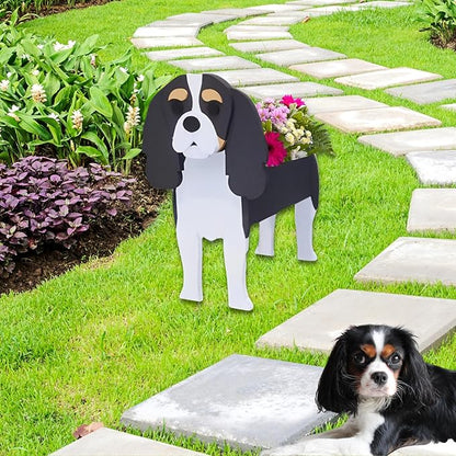 Cavalier King Charles Spaniel Dog Planter Plant Pots,Cute Dog Flower Planter,Gifts for Pet Lovers,Unique Animal Plant Pots,Office,Indoor Outdoor Garden Decor(9.45 * 8.66 * 13.39in)