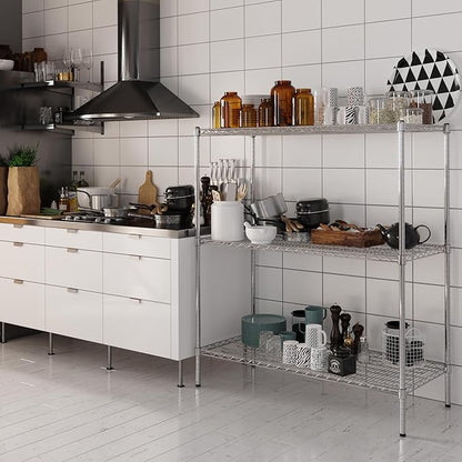 21" Deep x 48" Wide x 54" Height Wire Shelving Kit | 3-Tier | NSF Commercial Storage Rack Unit