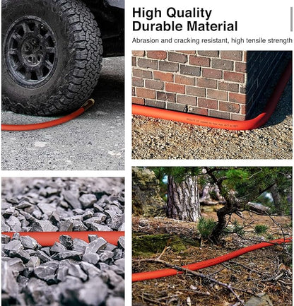 SPECILITE 3/4" Hot/Cold Garden Water Hose 125 ft, -50℉-190℉,Flexible & Lightweight With 3/4" Brass Fittings for Yard, Outdoor, Farm, Red