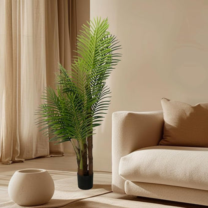 XBrand 59.1-Inches Artificial Palm Tree in Pot for Indoor Outdoor Home Office Store, Great Housewarming Gift