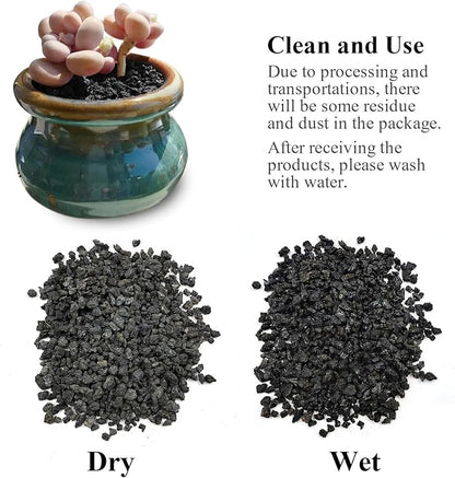 5 lbs Black Lava Rocks for Plants,1/4 Inch Crush Volcanic Rock Pumice Soil Additive for Succulent Aquarium Cactus Bonsai Fire Pits and Garden Landscaping