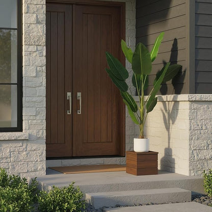 Tall Artificial Bird of Paradise Banana Leaf Plant with White Pot, Realistic Faux Palm Tree with 12 Leaves, Decorative Indoor Greenery for Living Room, Bedroom, or Office, 120cm