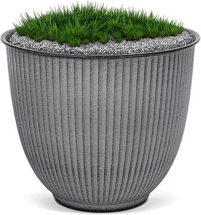 Headwind Robert Allen Natural Ironstone Decorative Planter, Archer Collection, Charcoal, 14-inch