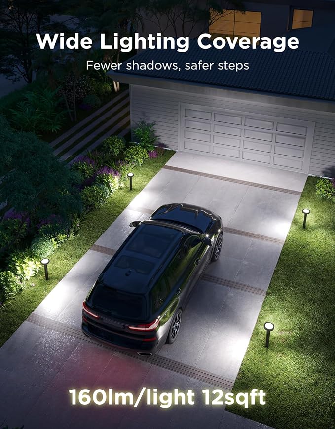 Govee Outdoor Pathway Lights 2, IP66 Waterproof Patio Lights, 60+ Scene Modes Landscape Lighting for Yard, Garage, Garden, Lawn, Outdoor Decor, Works with Alexa, Google Assistant, Matter, Wired 4 Pack