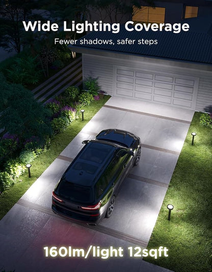 Govee Outdoor Pathway Lights 2, IP66 Waterproof Patio Lights, 60+ Scene Modes Landscape Lighting for Yard, Garage, Garden, Lawn, Outdoor Decor, Works with Alexa, Google Assistant, Matter, Wired 4 Pack