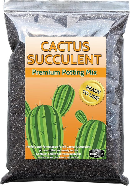 Cactus Succulent Natural Potting Soil Mix (Made in USA) (4 Dry Quarts)
