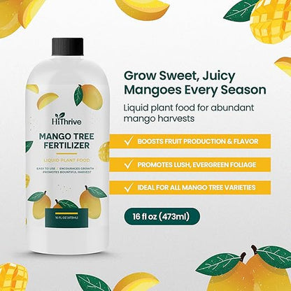 16oz Mango Fruit Tree Fertilizer - Makes 16 Gallons of Mango Tree Fertilizer for Mangoes, Nutrient-Rich Liquid Plant Food for Strong Roots, Lush Foliage, and Abundant, Juicy Mangos