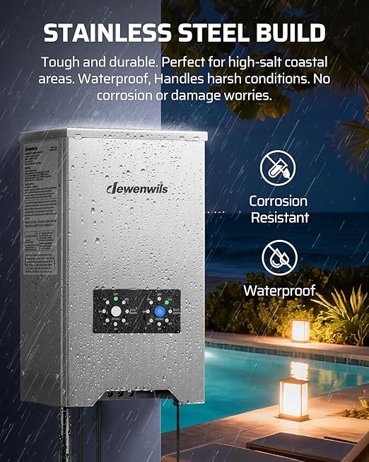 DEWENWILS 600W Low Voltage Landscape Transformer with 2-Zone, Landscape Lighting Transformer with Photocell Sensor & Countdown Timer, 120V AC to 12V/15 AC, Stainless Steel for Outdoor Light, LED Light