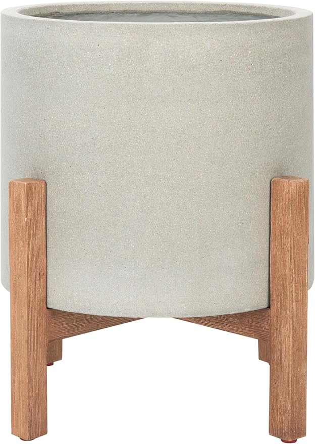 SAFAVIEH Outdoor Collection Jesper Natural/Light Grey Concrete Planter