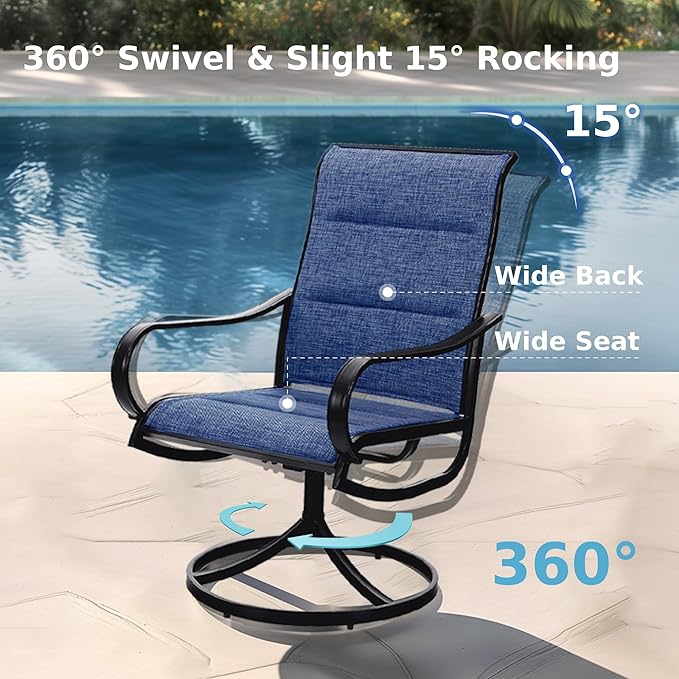 MFSTUDIO Patio Dining Set for 8, Expandable Patio Table and Chairs Set, 9 Piece Outdoor Patio Furniture Set for Deck Backyard Poolside Garden