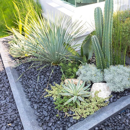 10 lbs Black Rocks Pebbles for Plants, 1-2 Inch Polished Black River Rocks for Planter Garden Landscaping Vase Yard Walkway Home Décor Paving Fountain and Outdoor Decorative Stones
