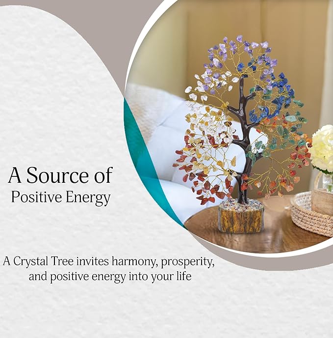 YATSKIA 7 Chakra Tree of Life - Crystal and Stones - Spiritual Decor - Chakra Crystal Tree for Positive Energy - Meditation Gift for Women