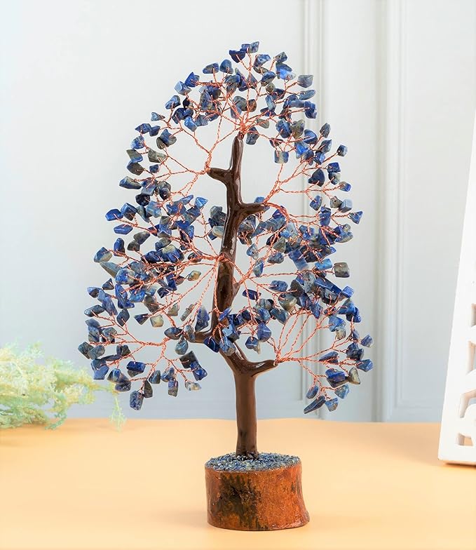 Lapis Lazuli Chakra Tree of Life, Crystal Tree of Life - Handmade Gemstone Tree, Feng Shui Tree, Crystal Decoration, Artificial Tree, Spiritual Gifts, Money Tree Bonsai, Stone Tree, Healing Crystals