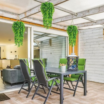Fake Plants 2 Pack Artificial Hanging Plants, Faux Eucalyptus Plants Plastic Leaves Greeny Decor for Indoor Outdoor Walls, Patio Decor Porch Decor, Weddings and Halloween Christmas Decoration