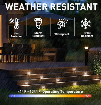 CLOUDY BAY 5CCT 12V 4W Low Voltage LED Step Light with Horizontal Louvered Faceplate for Steps Decks Stairs,Outdoor Stair Lights,Wet Locations,6 Pack,White