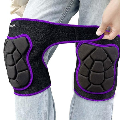 Gardening Knee Pads for Women Work, Soft Flooring Knee Pad for Men Kneeling, Cleaning Knee Protector with Thick Padded Knee Cushion for Tiling Repairing Housekeeping for Christmas, Purple XL (1 Pair)
