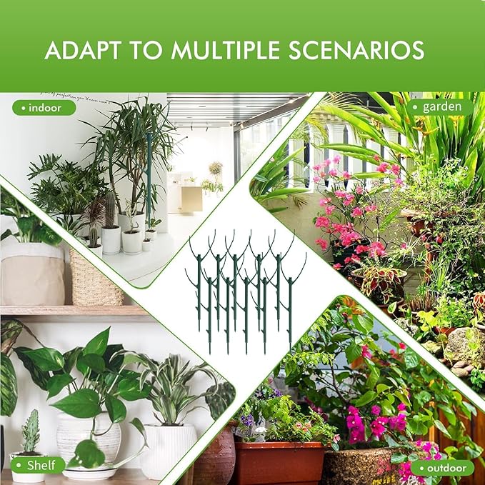 Monstera Plant Support,10 Pack Stackable Garden Plant Stakes for Indoor & Outdoor Plants,Adjustable Climbing Plant Support Poles,Durable Plant Holder for Tall Potted Plants,Vines & Growing Greens