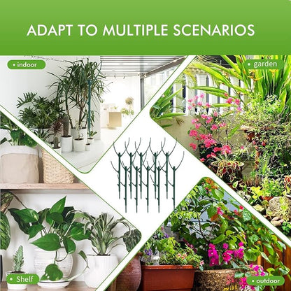 Monstera Plant Support,10 Pack Stackable Garden Plant Stakes for Indoor & Outdoor Plants,Adjustable Climbing Plant Support Poles,Durable Plant Holder for Tall Potted Plants,Vines & Growing Greens