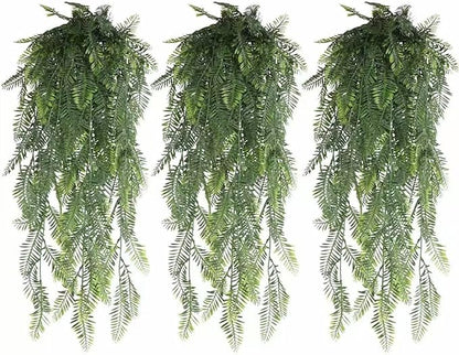 6 Pack Artificial Hanging Plants, Wall Mounted Eucalyptus Plant Pots Faux Greenery, Imitation Datura Vine, Boston Fern, For Indoor Outdoor Shelf Fake Plant (Cattail leaf/Pine pine/Small monstera)
