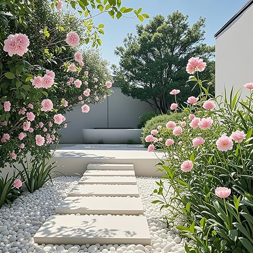 Pebbles for Indoor Plants, 5lbs White Pebbles 0.5-1.2 Inch Decorative River Rocks for Planters, High Polished Stones for Vase Filler Fish Tank Landscaping Garden