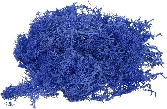 MECCANIXITY 3.5 OZ Moss Fake Craft Moss Artificial Moss Natural Preserved Moss for Craft Arts Floral DIY Project Wall Wedding Garden Patio Table Terrariums Decoration(Dark Blue)