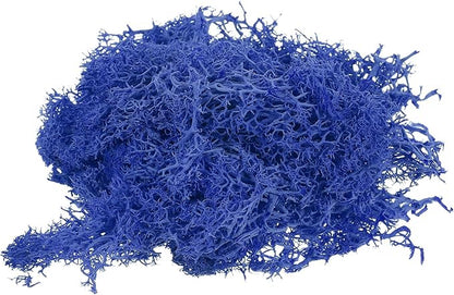 MECCANIXITY 3.5 OZ Moss Fake Craft Moss Artificial Moss Natural Preserved Moss for Craft Arts Floral DIY Project Wall Wedding Garden Patio Table Terrariums Decoration(Dark Blue)