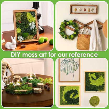 6 Colors Artificial Moss for Crafts 21.16oz, Fake Moss, Green Moss for Plants Indoor, Christmas Wreath, Fairy Garden, Model Making, DIY Table Centerpieces, Walls Decor, Wedding Party Decoration