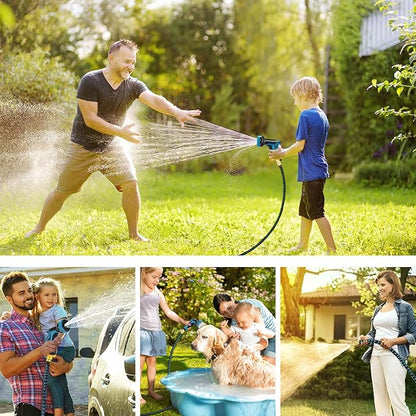 100 ft Expandable Garden Hose - 2025 Upgrated Flexible Water Hoses with 10 Spray Nozzle -Car Wash Hose with 3/4" Solid Brass Connector - Flexible Expanding Hose with 10 Pattern Spray Nozzles
