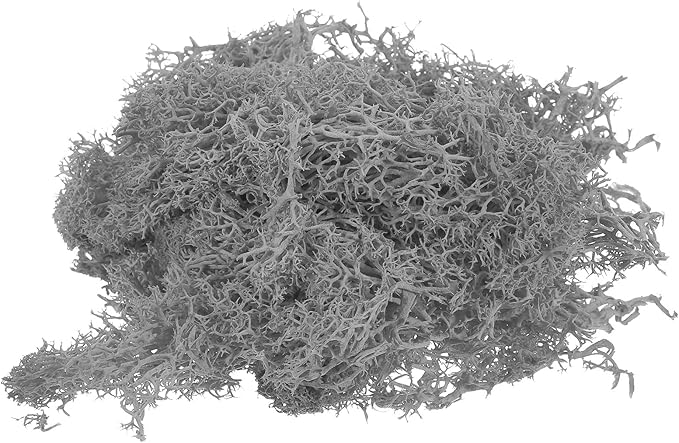 MECCANIXITY 3.5 OZ Moss Fake Craft Moss Artificial Moss Natural Preserved Moss for Craft Arts Floral DIY Project Wall Wedding Garden Patio Table Terrariums Decoration(Light Grey)