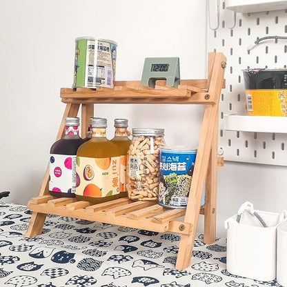2 Tiers Plant Stand Bamboo, Tabletop Bamboo Succulent Plant Stand for Window Sill Plant Shelf, Rack Flower, Pot Holder, Desk Tiered Succulent Pot Holder(White)