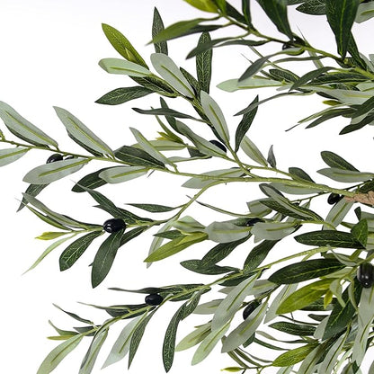 Olive Tree Artificial Plant 6FT,Artificial Olive Tree Mediterranean Silk Screened Broad-leaved Olive Tree with Realistic Fruit, Lifelike Plant Nordic Style Home Aesthetic Hotel Decor