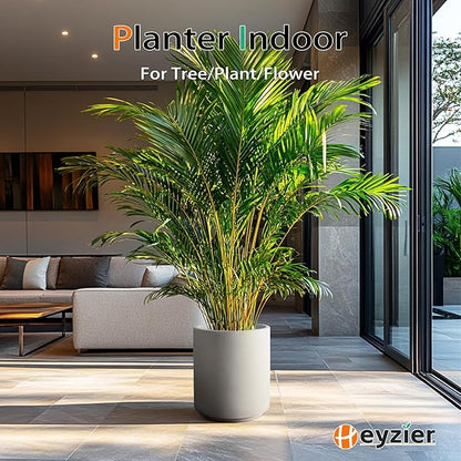 Round Concrete Planter Outdoor Indoor, Large Cement Plant Pots for Flowers (Gay, 16 inch)