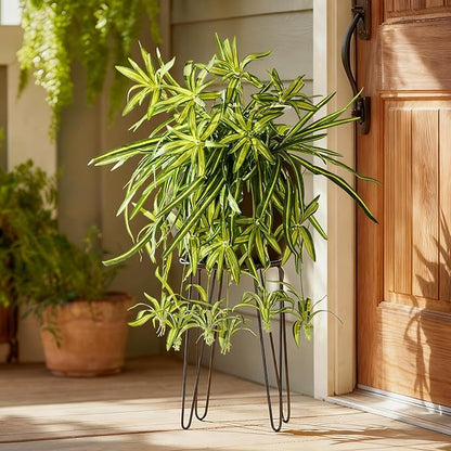 2 Pcs Artificial Spider Hanging Plant Artificial Bracketplant Chlorophytum Fake Greenery for Outdoor Porch Patio Window Shelf Office Garden Home Decor (Green)