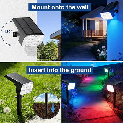 LANSOW Solar Spot Lights Outdoor Color Changing, 12Pack/7 Modes Waterproof Solar Christmas Landscape Spotlights, LED Solar Powered Flood Lights for Yard Garden Pathway Outside Halloween, Auto ON/Off