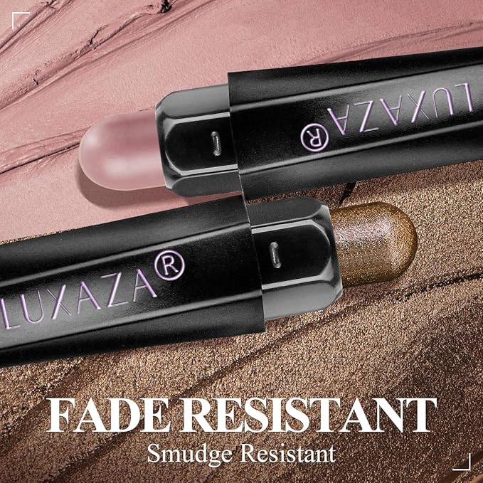 Neutral Eyeshadow Stick Makeup 6PCS Set, Brown Nude Metallic Shimmer Matte Cream Eye Shadow Eyeliner Brightener Pencil Crayon - BROWN CANYON