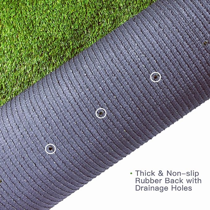 Artificial Grass Turf, 6ft x 10ft (60 ft²) 20mm Pile Height Indoor Outdoor Synthetic Realistic Faux Fake Astroturf Rug Carpet Mat for Balcony Decor Playground Patio Dogs